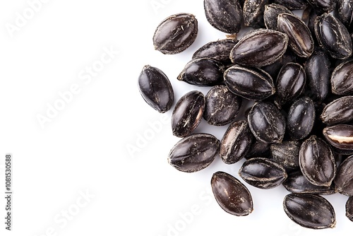 Castor Seed isolated on a white background, close up photo