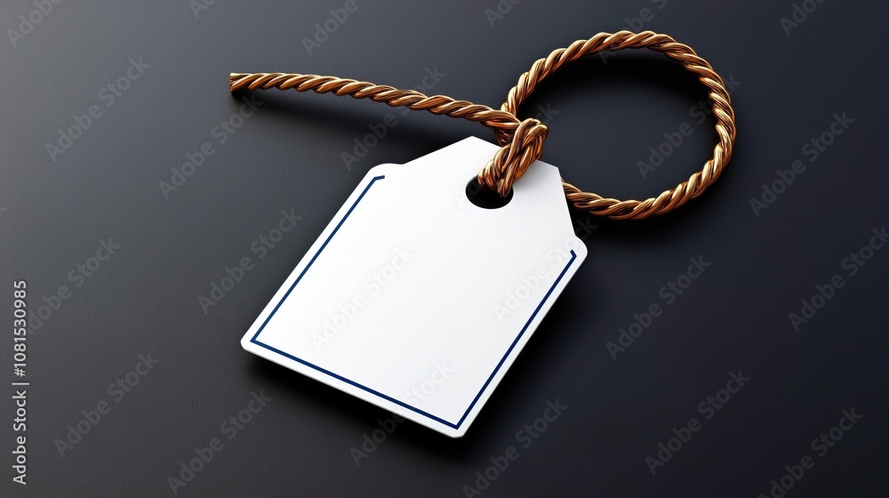 Fototapeta premium Value and price discount concept. Simple Price Tag on Dark Surface