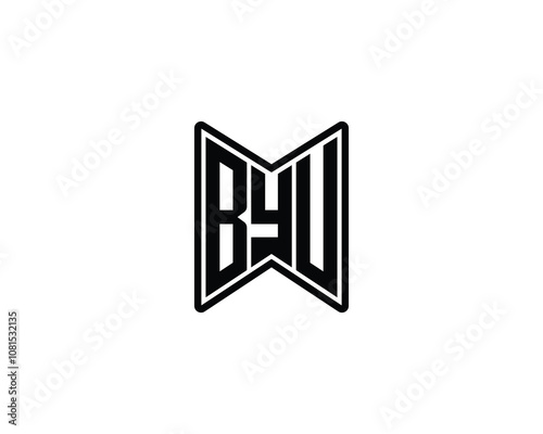 BYU logo design vector template. BYU