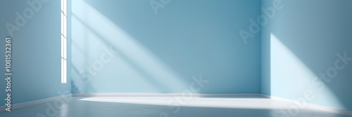 Wallpaper Mural Minimalist modern interior with light blue walls, natural light, and clean lines Torontodigital.ca