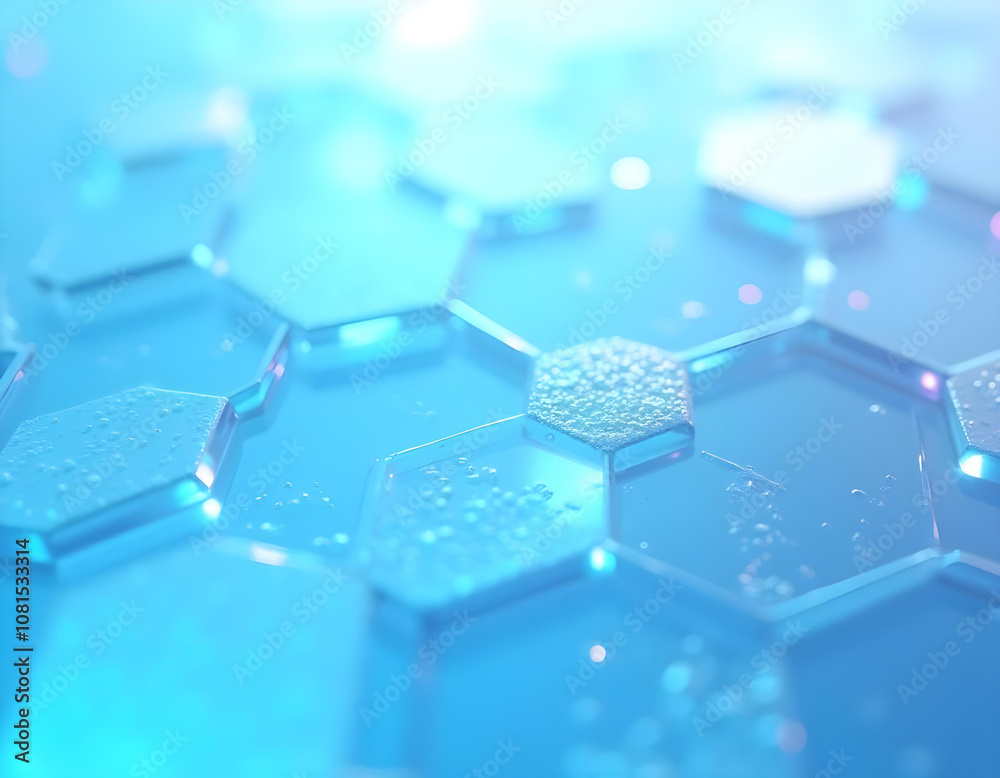 An arrangement of hexagons in a gradient of blue hues, overlapping slightly to create depth, set against a bright white background 2 An arrangement of hexagons in a gradient of blue hues, overlapping slightly to create depth, set against a bright white background 2