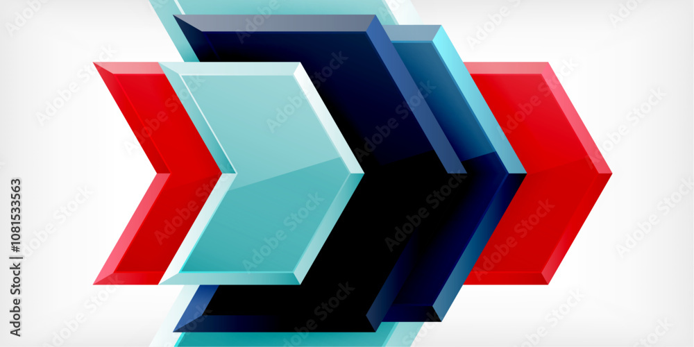Vector 3d arrow techno design template Vector 3d arrow techno design template