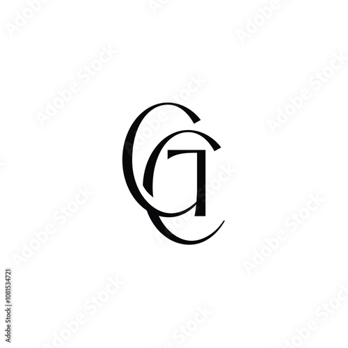 GC monogram logo design letter text name symbol monochrome logotype alphabet character simple logo