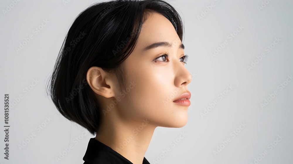 Biracial Professional Executive in Sleek Studio Portrait Biracial Professional Executive in Sleek Studio Portrait
