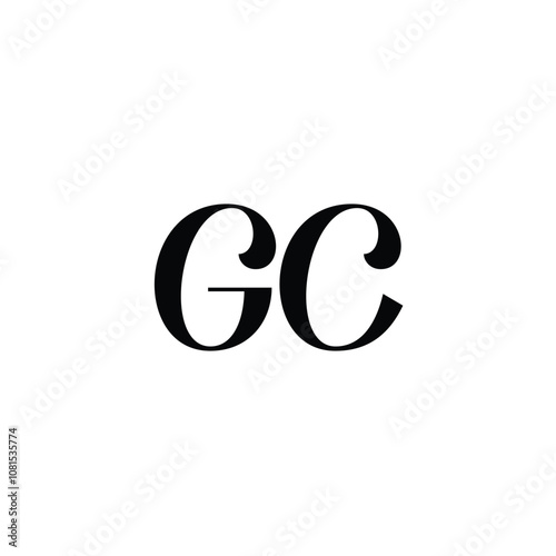 GC monogram logo design letter text name symbol monochrome logotype alphabet character simple logo