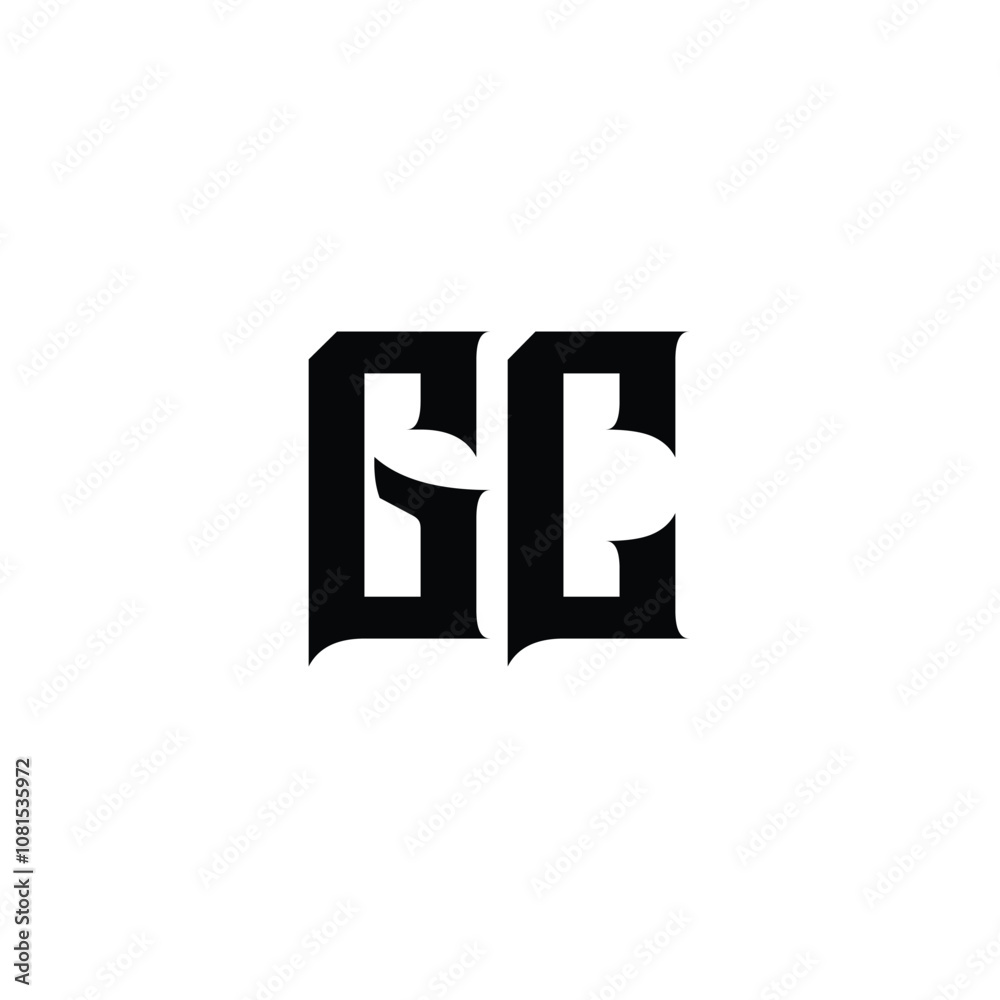 Obraz premium GC monogram logo design letter text name symbol monochrome logotype alphabet character simple logo
