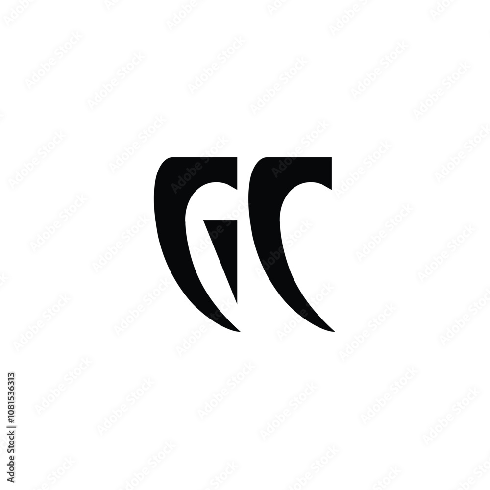 Obraz premium GC monogram logo design letter text name symbol monochrome logotype alphabet character simple logo