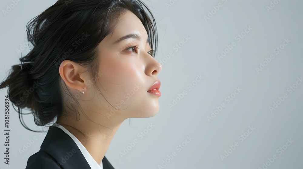 Elegant Portrait of a Successful Japanese-Spanish Mixed Entrepreneur CEO in a Corporate Studio Setting Elegant Portrait of a Successful Japanese-Spanish Mixed Entrepreneur CEO in a Corporate Studio Setting