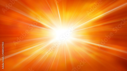 Abstract background with bright white light shining from the center and radiating outward in a burst of yellow and orange light.