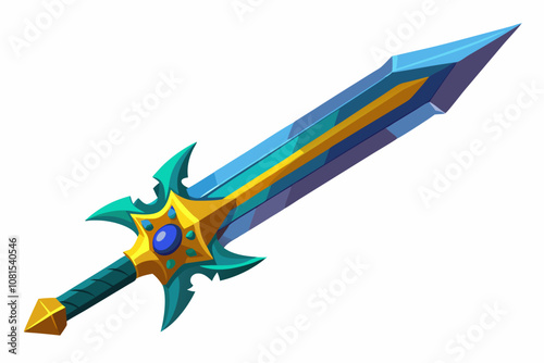 Cartoon game sword vector illustration