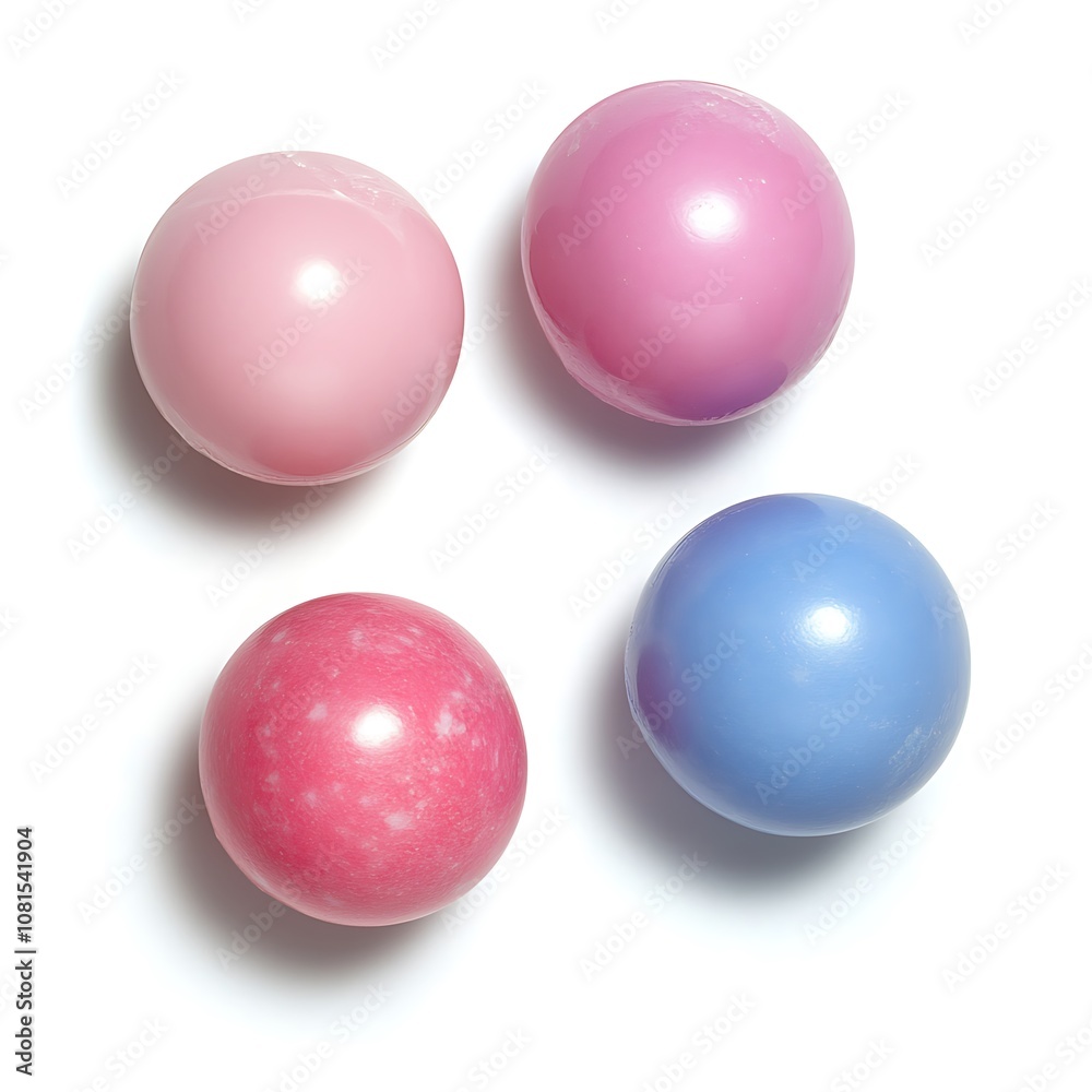 Chewing Gum, Ball Gum and Bubble Gum isolated on a white background Chewing Gum, Ball Gum and Bubble Gum isolated on a white background