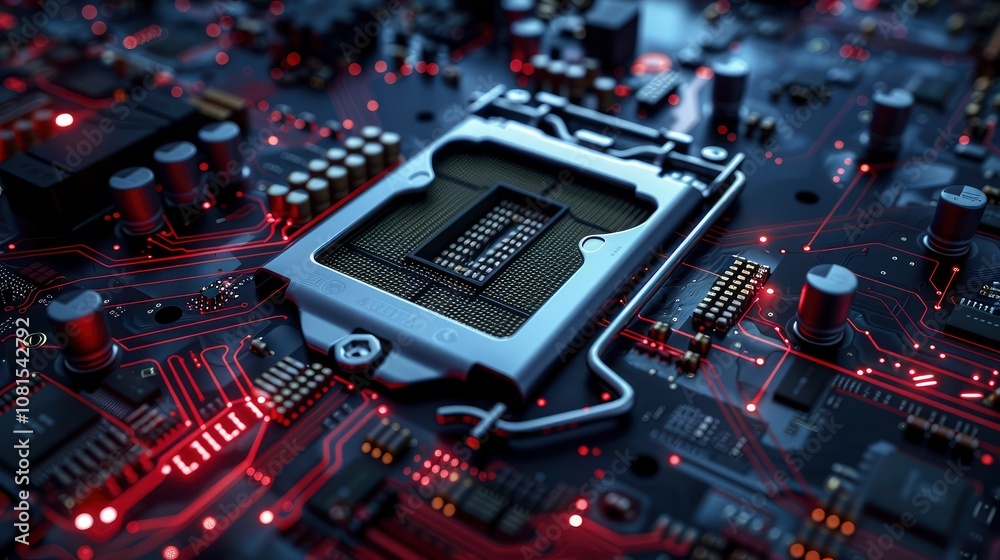 Modern technology, innovation and electronic computer circuit background Modern technology, innovation and electronic computer circuit background
