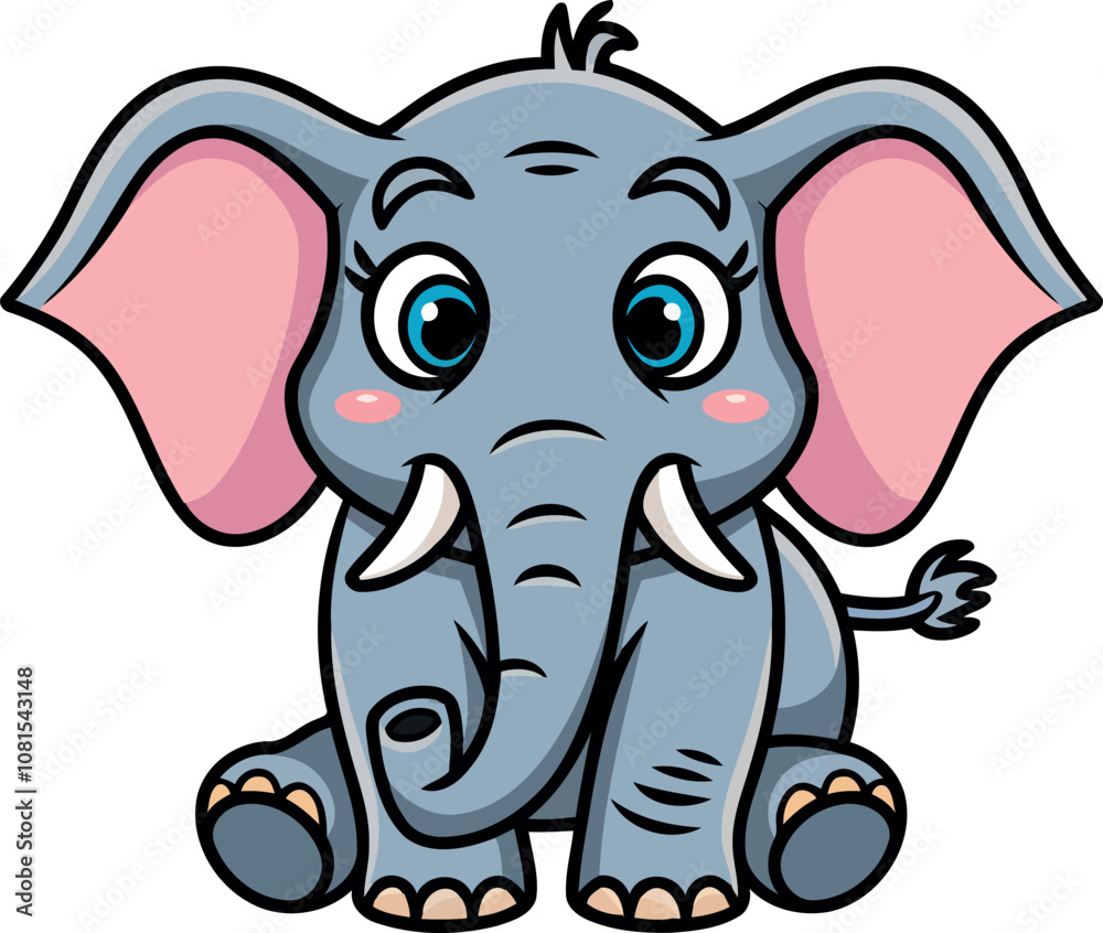 Naklejka premium elephant character cartoon