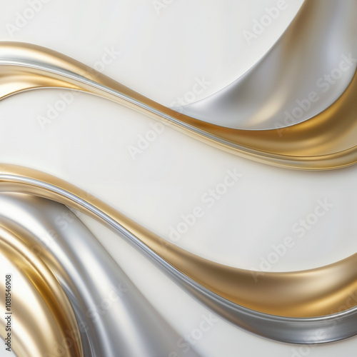 Illustration of an elegant combination of gold and silver, created by generative ai
