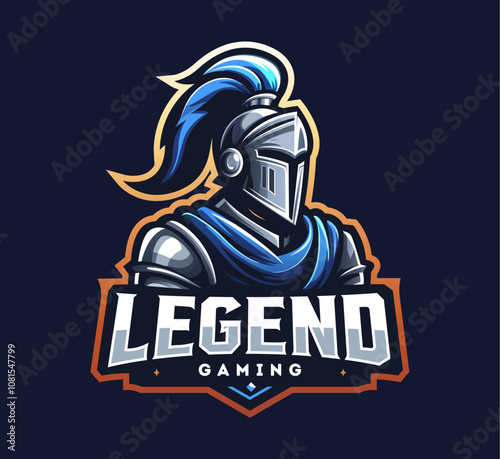Gradient spartan mascot logo gaming concept design