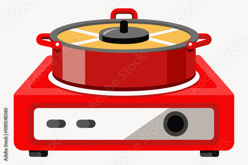 Home electric cooking pot icon