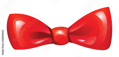 Red bow, perfect for formal occasions. Vector cartoon illustration