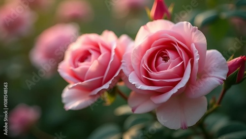 pink roses in garden