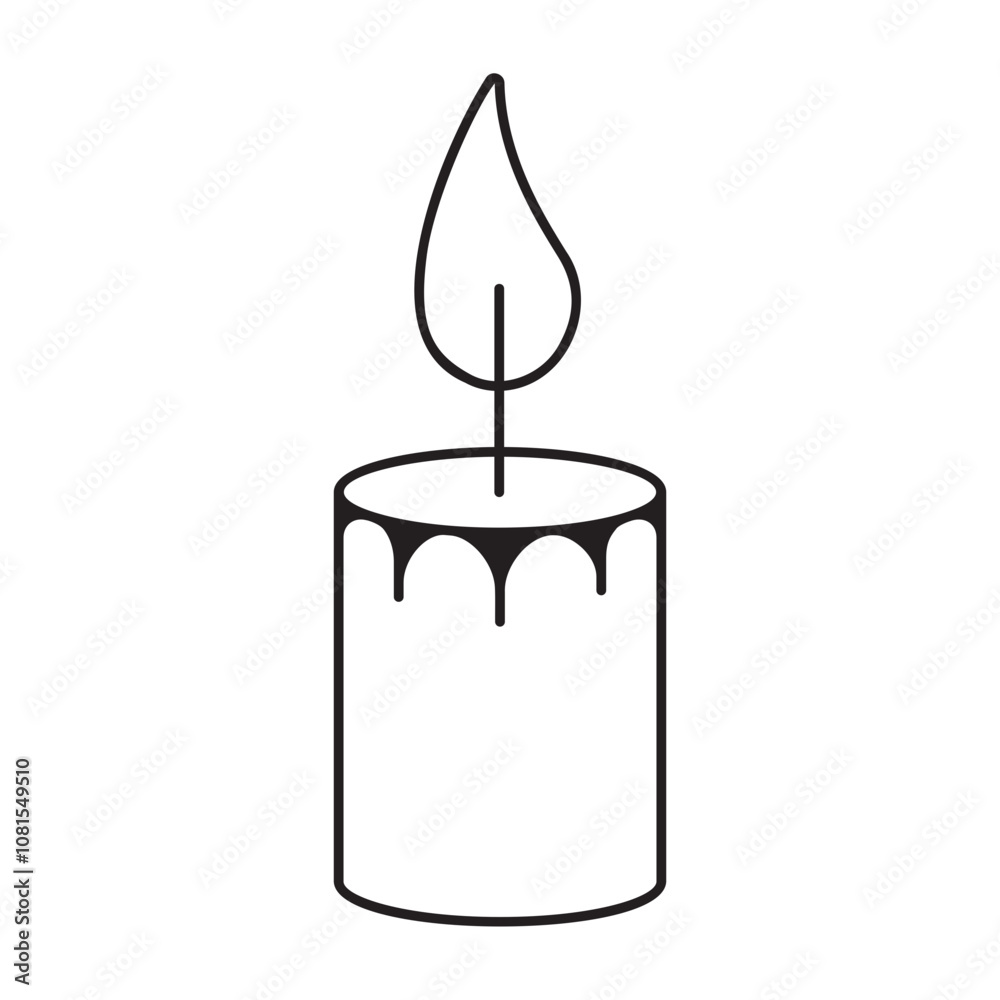 Simple Outline Candle Icon Simple Outline Candle Icon