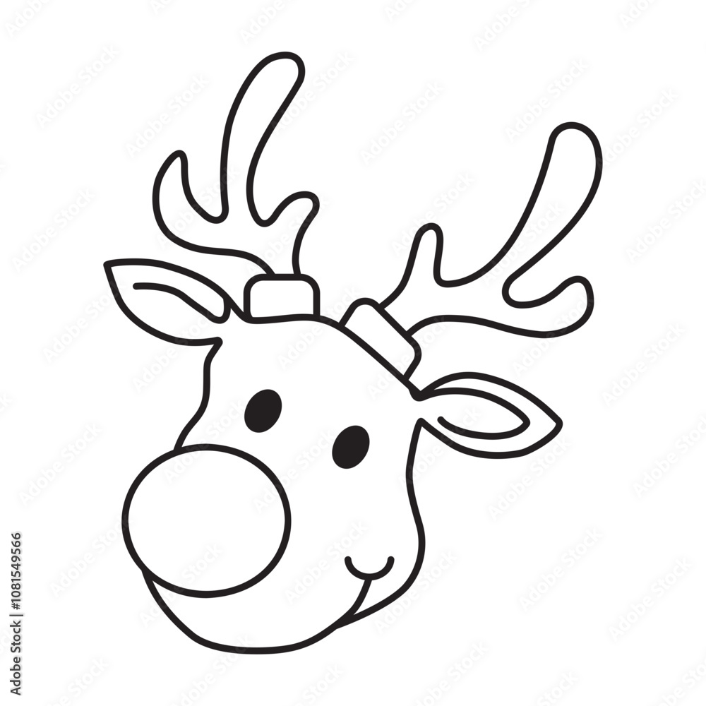 Minimalist Outline Christmas Deer Icon Minimalist Outline Christmas Deer Icon