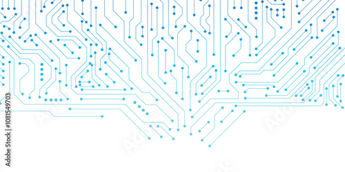 Abstract circuit board background. Circuit Board Electronics Digital Technology Banner Blue. Central Computer Processors CPU Concept. Motherboard Digital Chip. photo