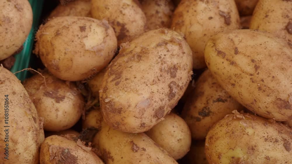 Freshly harvested organic potatoes available for purchase in bulk quantities and sizes Freshly harvested organic potatoes available for purchase in bulk quantities and sizes