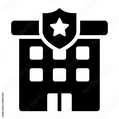 Police Station building glyph icon