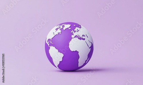 A vibrant purple globe representing Earth, symbolizing creativity and a fresh perspective on global awareness.