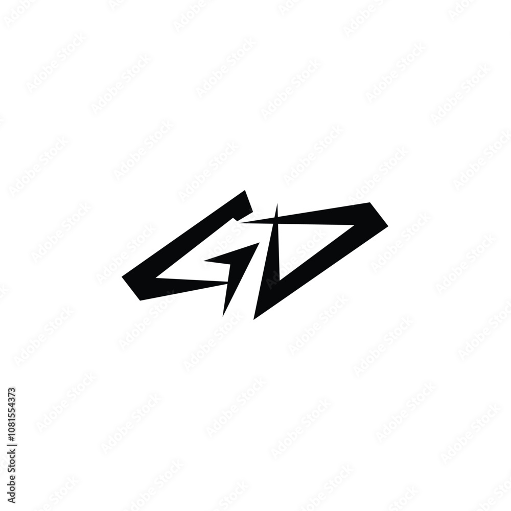 GD monogram logo design letter text name symbol monochrome logotype alphabet character simple logo