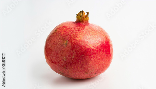 Fresh Red Pomegranate Fruit Isolated on White Background