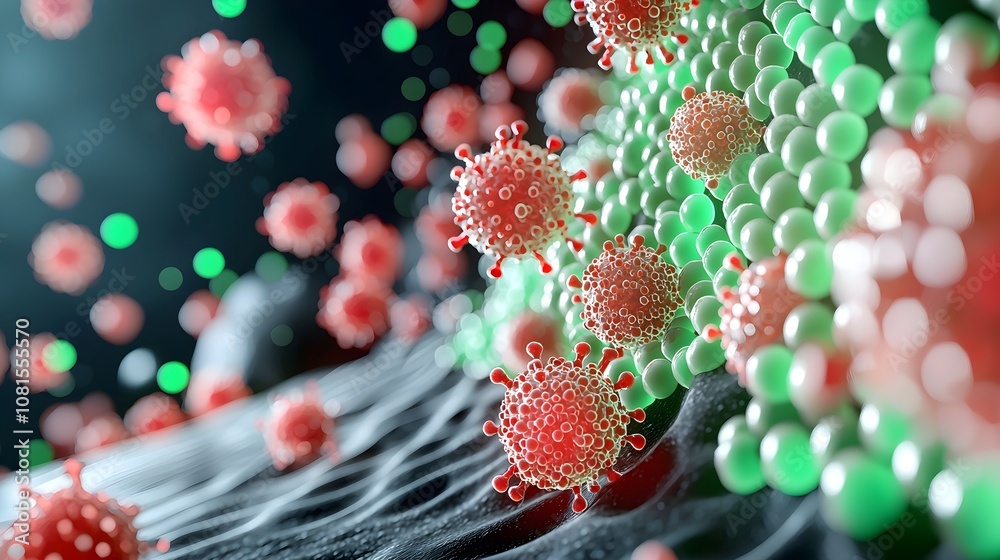 Virus Cells Microscopic View Virus Cells Microscopic View