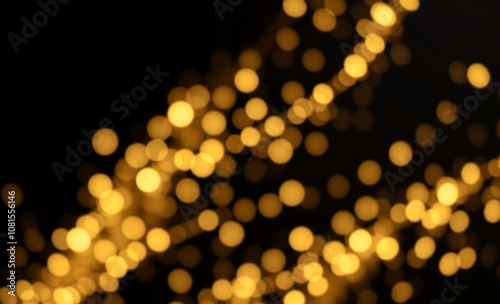 Luxury gold bokeh on black background for decoration christmas backdrop professional studio photography Photorealistic style 