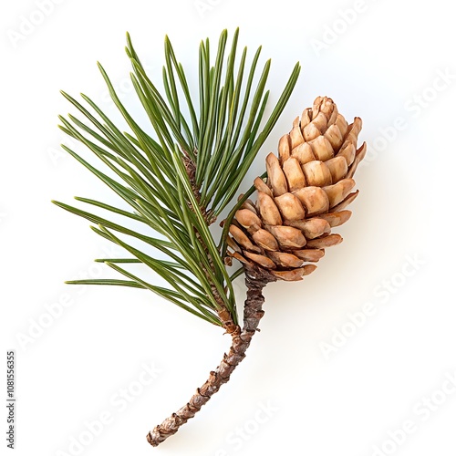 Eastern Redcedar isolated on white background, close up photo