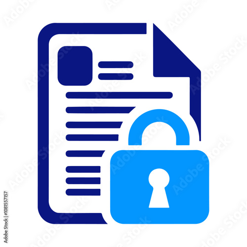 Cyber file document with a padlock for access security protection vector icon design