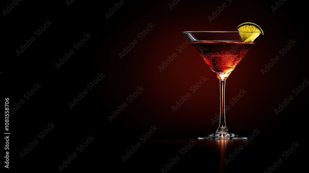 Cosmopolitan Cocktail in Elegant Glassware with Garnish