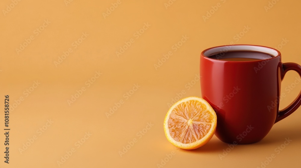 Cozy Citrus Infused Beverage on a Rustic Wooden Table Cozy Citrus Infused Beverage on a Rustic Wooden Table