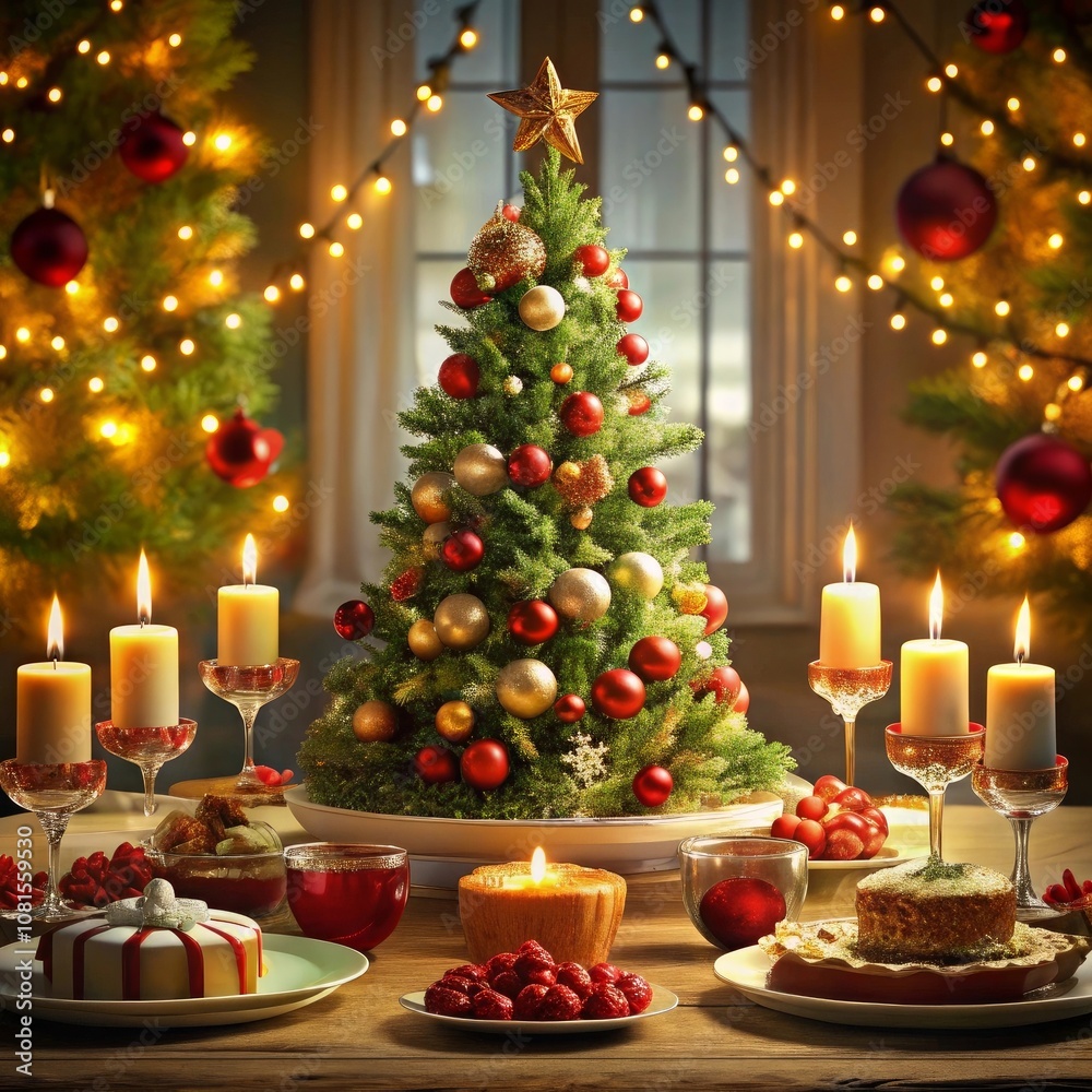 a wooden background with a christmas tree and candles a wooden background with a christmas tree and candles
