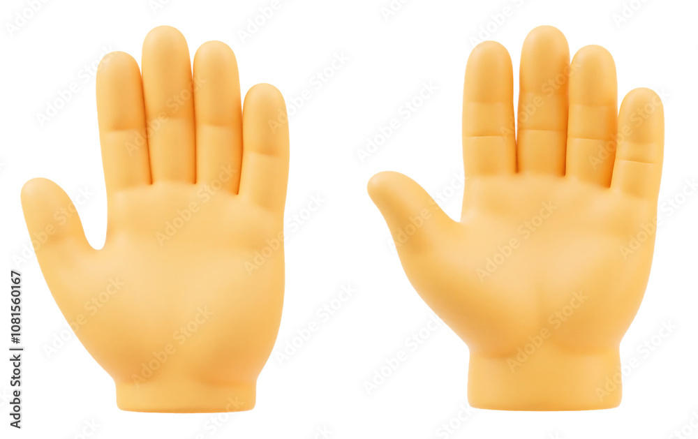 Obraz premium 3D Render of Pair of Open Palms in Neutral Skin Tone