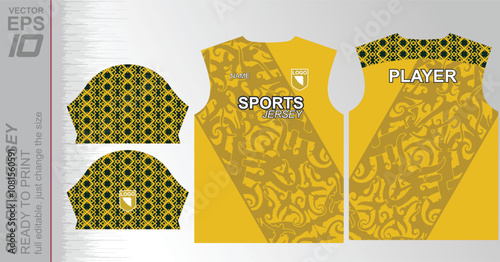 Print-ready jersey pattern, easily resizable to fit any sport. Ideal for football, basketball, running, and more, with a dynamic design suited for versatile athletic use.