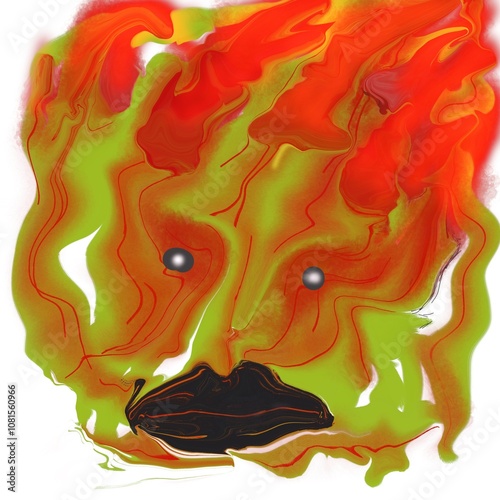 Paint abstract face seem devil