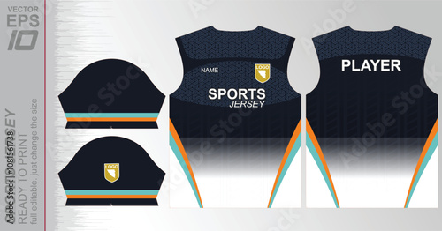 Print-ready jersey pattern, easily resizable to fit any sport. Ideal for football, basketball, running, and more, with a dynamic design suited for versatile athletic use.