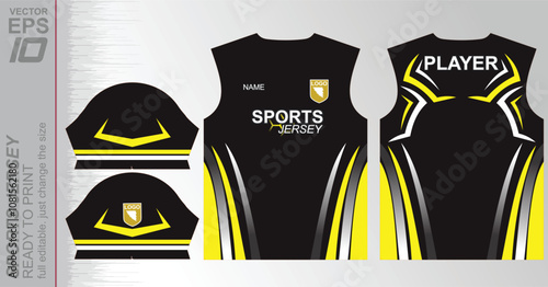 Print-ready jersey pattern, easily resizable to fit any sport. Ideal for football, basketball, running, and more, with a dynamic design suited for versatile athletic use.