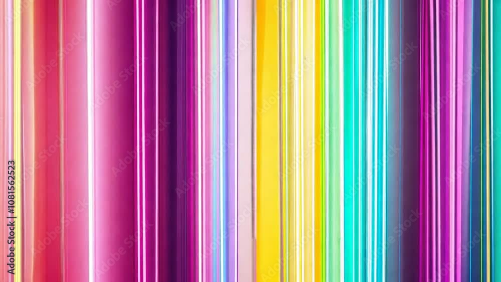 Abstract neon light lines in rainbow hues, vertical energy waves creating a vibrant spectrum on white. Abstract neon light lines in rainbow hues, vertical energy waves creating a vibrant spectrum on white.