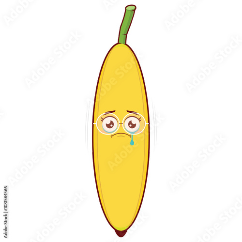 banana scared face cartoon cute