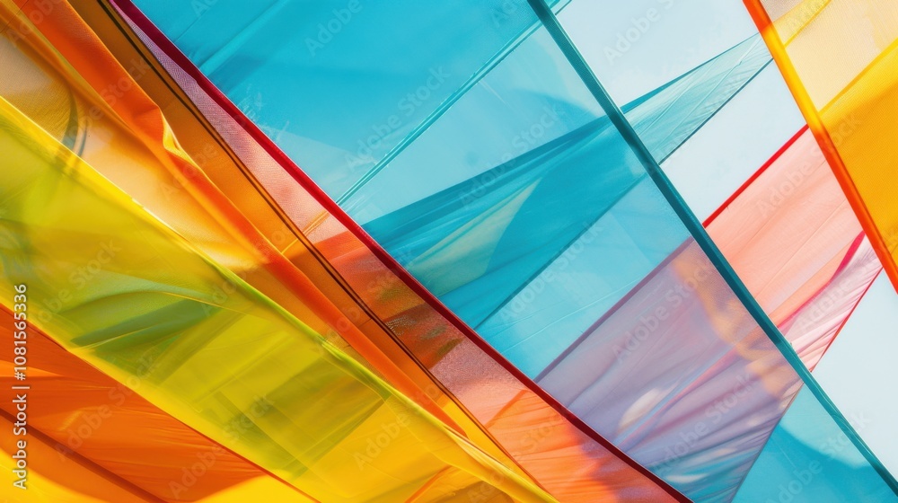 Fototapeta premium Embracing equity through abstract lines in balanced colors, symbolizing fairness and justice, photography style