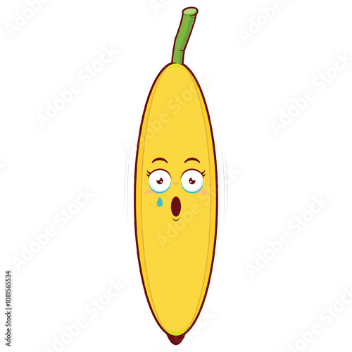 banana scared face cartoon cute