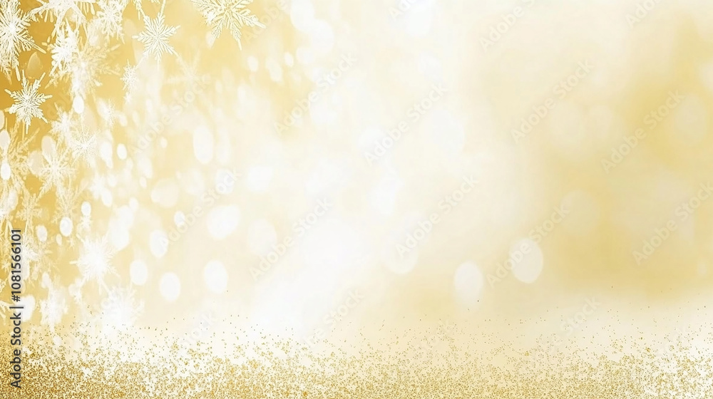 Abstract golden background with snowflakes and bokeh. Abstract golden background with snowflakes and bokeh.