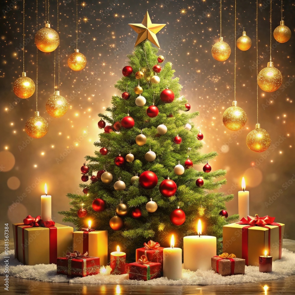 a christmas tree with a star on the top of it