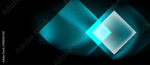 Dark neon colors with glass square shapes