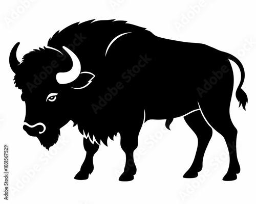 Bison silhouette,Bison vector illustration,Bison icon